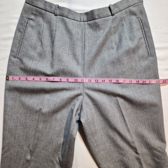 Talbots Petites Grey 100% Wool Straight Leg Trousers - Size 16P - Picture 4 of 10